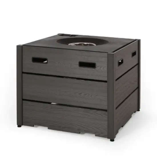 40,000 BTU Square Outdoor Fire Pit with WPC Base and Lightweight Concrete Top image {1}