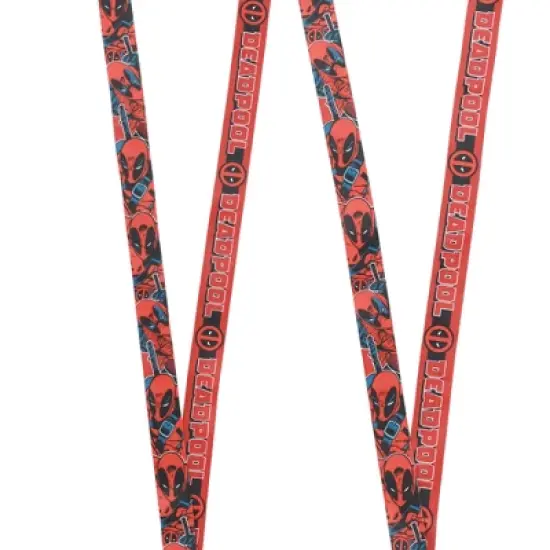 Deadpool Mask Logo 22&rdquo; Lanyard With ID Sleeve image {2}