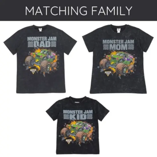 Monster Jam Vintage Wash Matching Family T-Shirt Adult image {3}