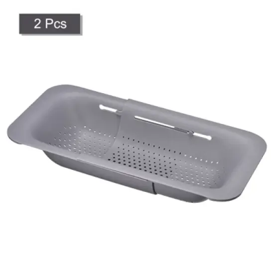 Unique Bargains Collapsible Colander Kitchen Over the Sink Drain Strainer Extendable Basket Set image {2}
