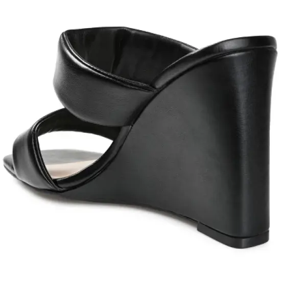 Journee Collection Womens Kailee Tru Comfort Foam Slip On Open Square Toe Wedge Sandals image {6}