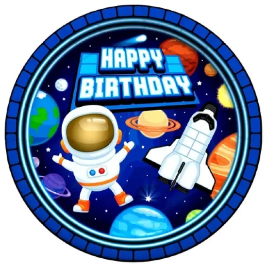 Treasures Gifted Outer Space Plates 9in - Outer Space Party Supplies - 8 Pack image {1}