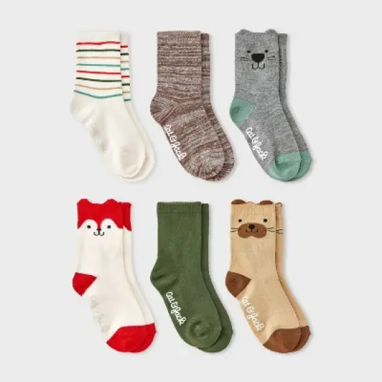 Toddler 6pk Critter Crew Socks - Cat & Jack&trade; image {4}