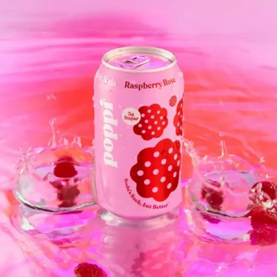 Poppi Raspberry Rose Prebiotic Beverage - 12 fl oz Can image {3}