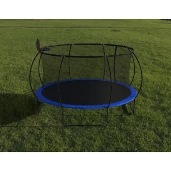 QingMoon 14 FT Pumpkin Trampoline With Basketball Hoop,Rubber Ball,Air Pump,8 Black PVC Covers,1050mm Foam Poles, And Anti-Collapse Fiber Netting image {1}