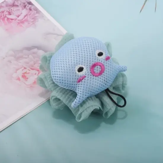 Unique Bargains Cartoon Bath Sponge Blue 1 Pc image {5}