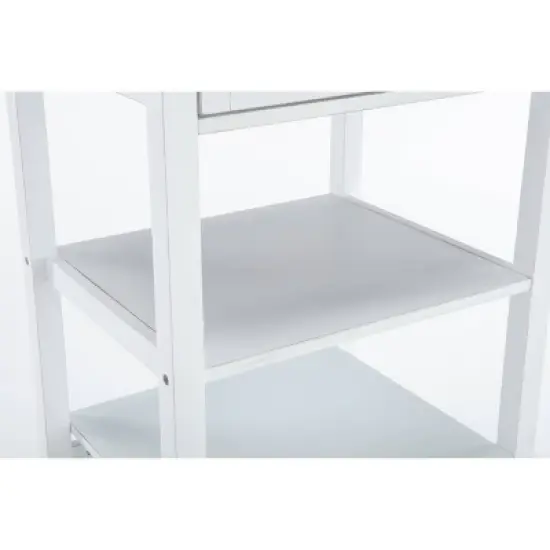 Hennington Kitchen Cart with Stainless Steel Top White - Boraam image {3}