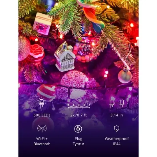 Twinkly Strings App-Controlled LED Christmas Lights Indoor and Outdoor Smart Lighting Decoration image {8}