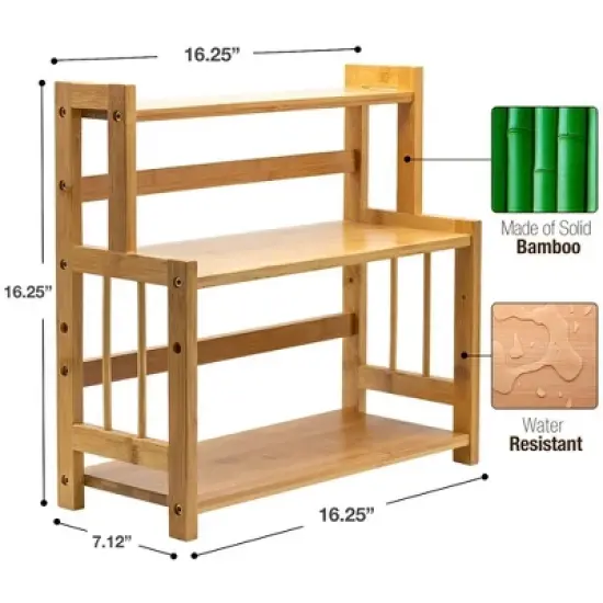 Sorbus 3-Tier Bamboo Kitchen Countertop Organizer - ideal for storage and display, stores your favorite spices, seasonings, and household items image {7}