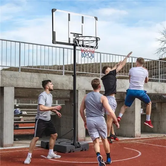 Yaheetech Portable Basketball Hoop System for Teens/Adults Black image {2}