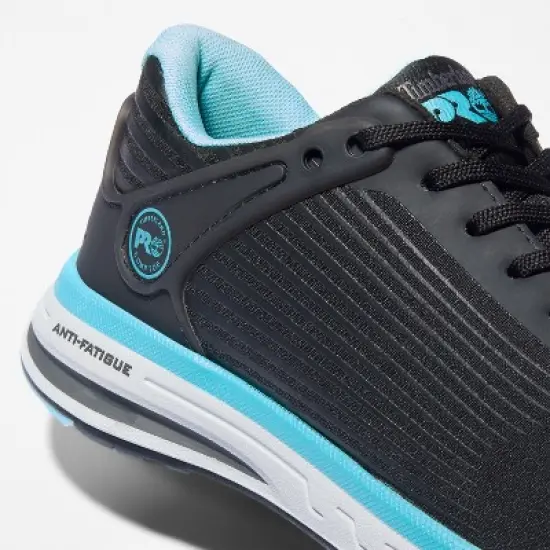 Timberland Women's PRO Drivetrain Comp-Toe Work Shoes, Black Ripstop Nylon/Blue, 9W image {5}