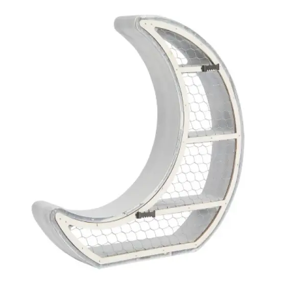 Farmlyn Creek Small Wooden Crescent Moon Wall Shelf for Crystals & Essential Oils, Rustic Home Wall Decor for Nursery, White, 10.7 x 11.2 x 2 In image {5}