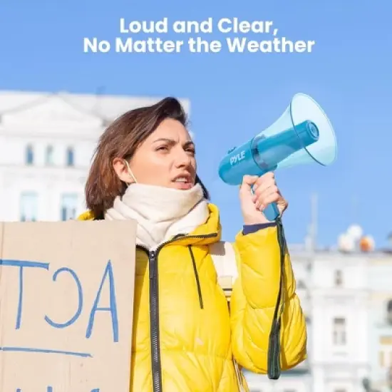 Pyle Waterproof Megaphone Bullhorn Speaker - PMP36WLT, 30W, Handheld with Siren and Music Modes image {3}