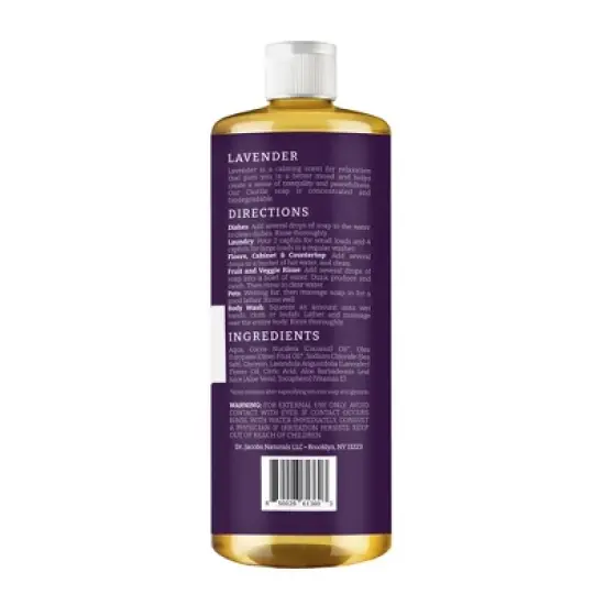 Dr. Jacobs Naturals Multipurpose All in 1 Castile Soap- Lavender -Vegan image {4}