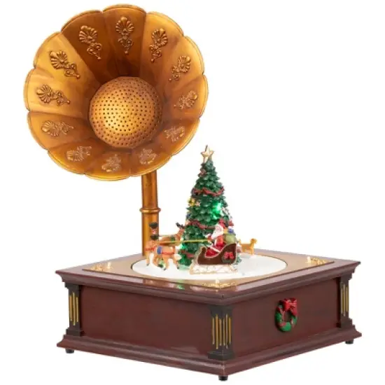 Northlight LED Lighted and Musical Gramophone Animated Christmas Decoration - 14" image {3}