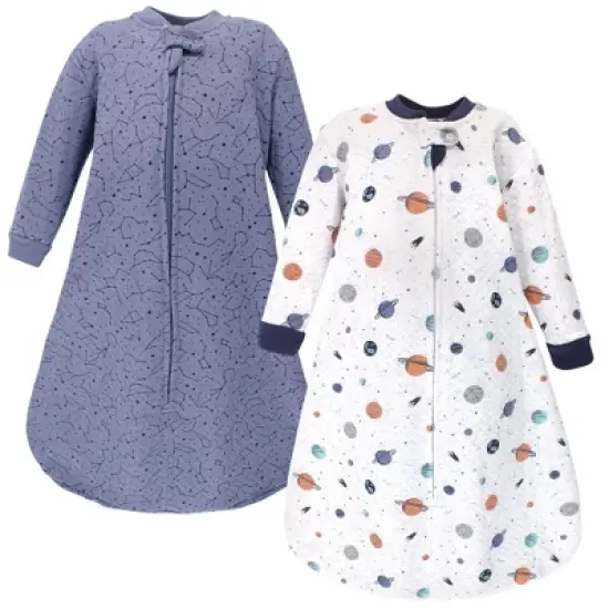 Hudson Baby Infant Boy Premium Quilted Long Sleeve Sleeping Bag and Wearable Blanket, Space image {3}