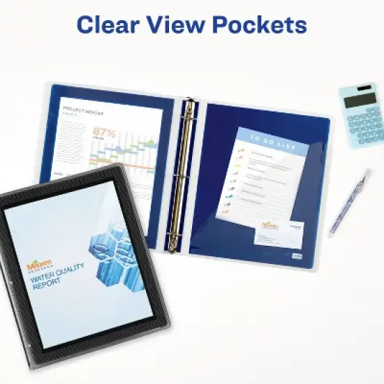 Avery Flexi-View 3 Ring Binder, 1.5" Round Rings, 1 Black Binder (17637) image {4}