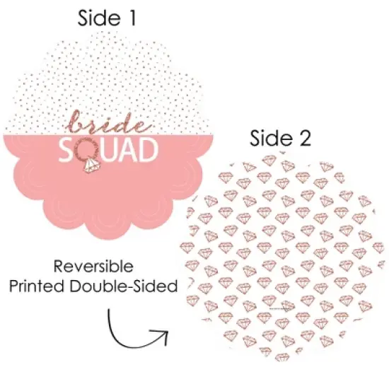 Big Dot of Happiness Bride Squad - Rose Gold Bridal Shower or Bachelorette Party Round Table Decorations - Paper Chargers - Place Setting For 12 image {2}