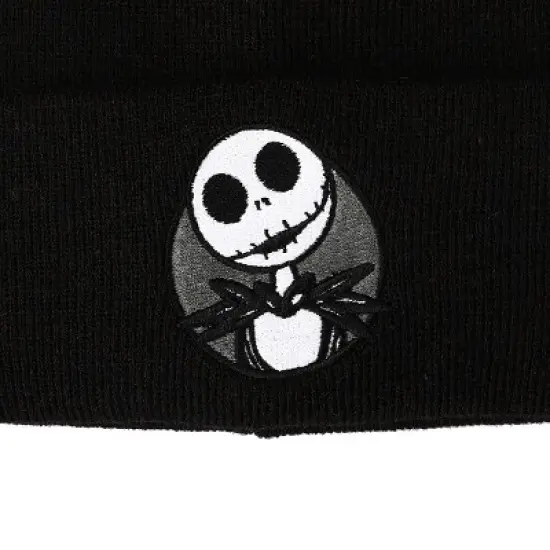 Nightmare Before Christmas Jack Skellington Black Cuff Beanie image {1}