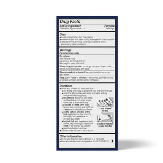 Lamisil AT Terbinafine Hydrochloride 1% Athlete's Foot Antifungal Cream - 1oz image {1}