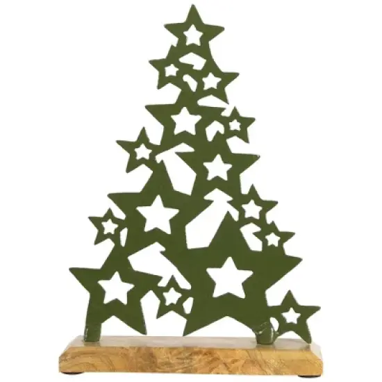 Northlight Tree of Stars Metal Christmas Decoration - 11" - Green image {5}