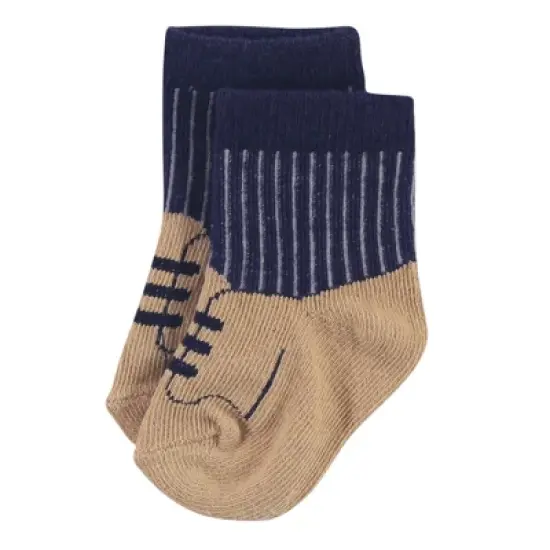 Hudson Baby Infant Cotton Bib and Sock Set 8pk, Little Man, One Size image {7}