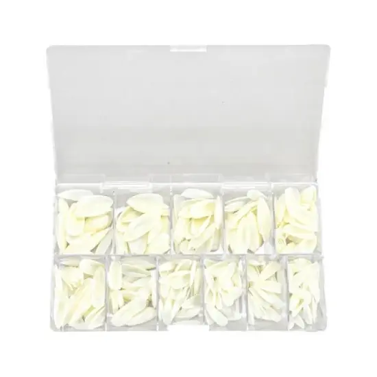 Unique Bargains Women's Full Coverage Almond Fake Nails Beige 1 Set image {5}