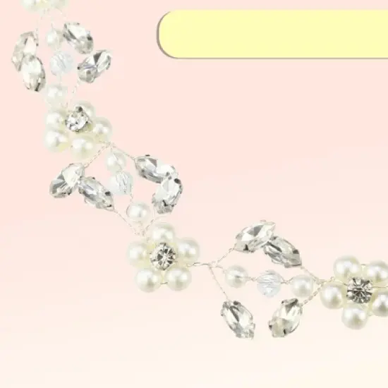 Unique Bargains Women's Flower Headpiece Silver Tone 1 Pc image {5}