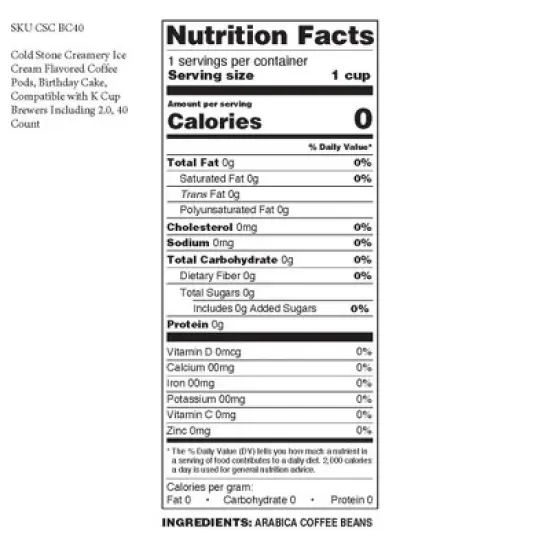 Cold Stone Creamery Ice Cream Flavored Coffee, Birthday Cake,Keurig 2.0,40 Count image {2}