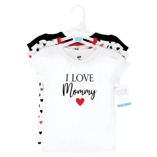 Hudson Baby Infant Girl Short Sleeve T-Shirts, Girl Mommy Red Black image {1}
