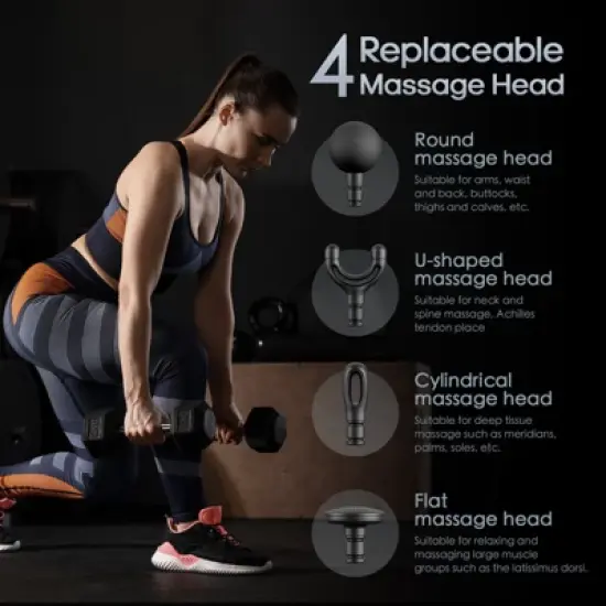 SUGIFT Massage Gun Deep Tissue with Extended Handle Revolutionary U-Shaped Back Massager Body Massager for Neck, Shoulder, Leg image {4}