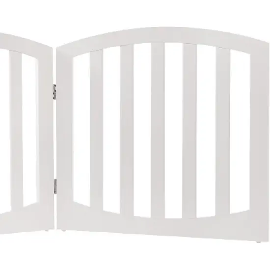 Arf Pets 24" Tall Freestanding Wooden Folding Dog Gate - White image {5}