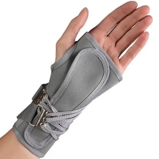 OTC Wrist Splint, Cock-Up Lacing, Canvas, ProChoice, Grey, Left image {4}