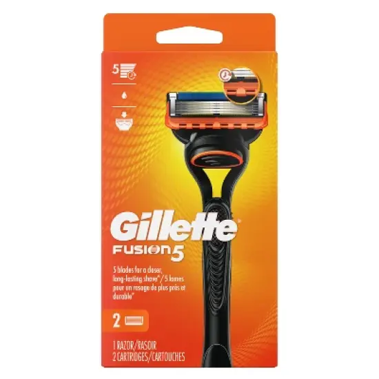 Gillette Fusion5 Men's Razor + 2 Razor Blade Refills image {9}