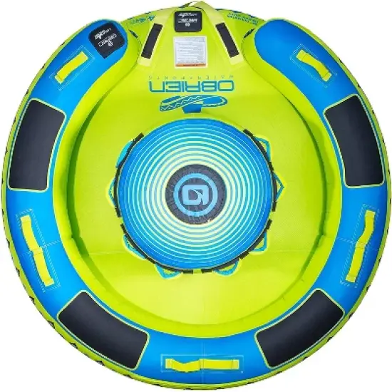 O'Brien 2211555 Sombrero Party Series Inflatable 4 Person 88 Inch Water Sports Towable Tube for Boating with Quick Connect Tow Hook image {4}