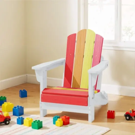 Hyleory Kids' Outdoor Adirondack Chair - Durable HDPE Kids' Patio Chair image {18}