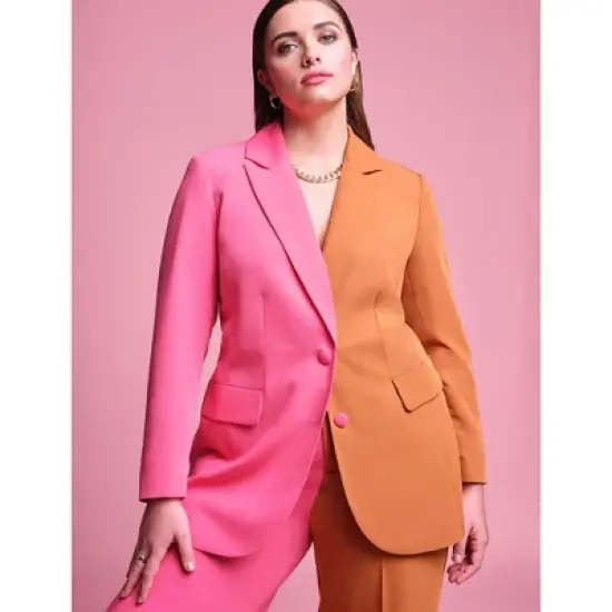ELOQUII Women&rsquo;s Plus Size Colorblock Blazer image {2}