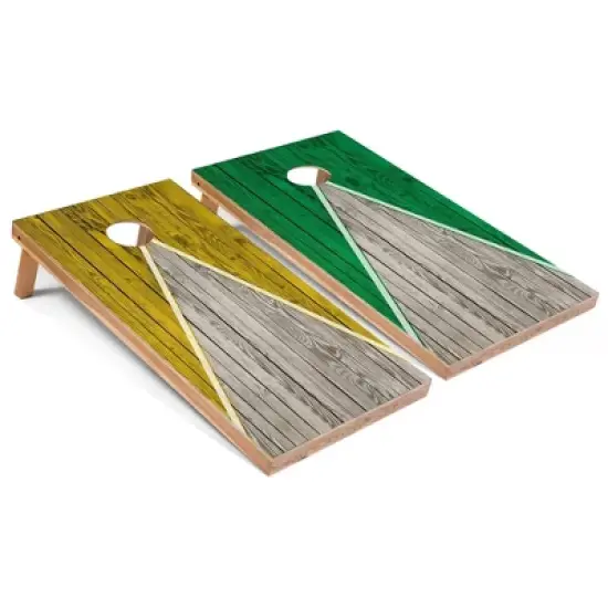Skip's Garage Yellow and Kelly Pyramid Cornhole Board Set, Includes 2 Boards, 8 Bags image {6}