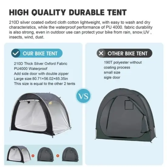 MOEPISY Nylon Portable Bike Shed Black image {3}