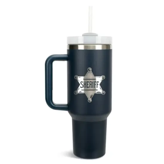 100 North Sheriff Star Badge Western Country Cowboy Wrap-Around 40 Oz. Stainless Steel Water Bottle Coffee Mug, Spill & Leak Resistant, Travel Tumbler image {5}