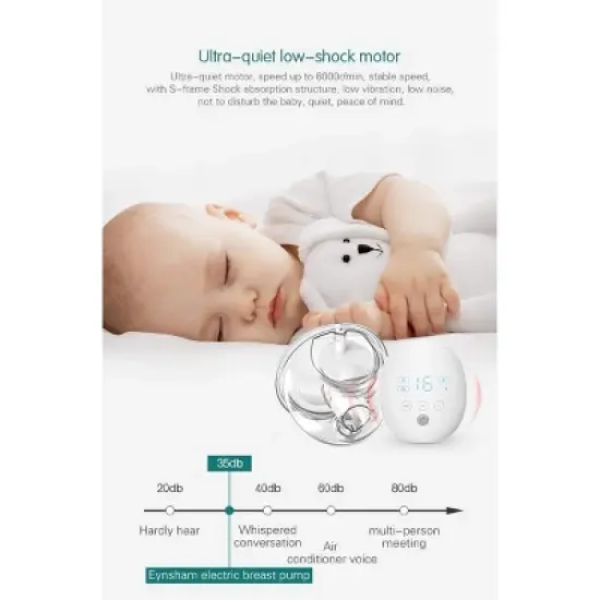 CARER SPARKS Automatic Double Breast Pump, Electric Breast Pump Double, Silent Wearable Automatic Milker, USB Rechargeable image {4}
