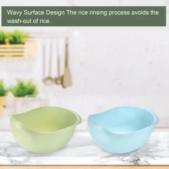 Unique Bargains Rice Strainer Washing Bowl Filter Strainer Basket Colanders for Cleaning Vegetable image {4}
