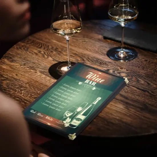 WeChef 40 Pack Restaurant Menu Covers 8.5 x 14" Book Style 5 Pages 10 Views Black image {7}