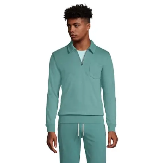 Lands' End Men's Serious Sweats Quarter Zip Polo image {3}