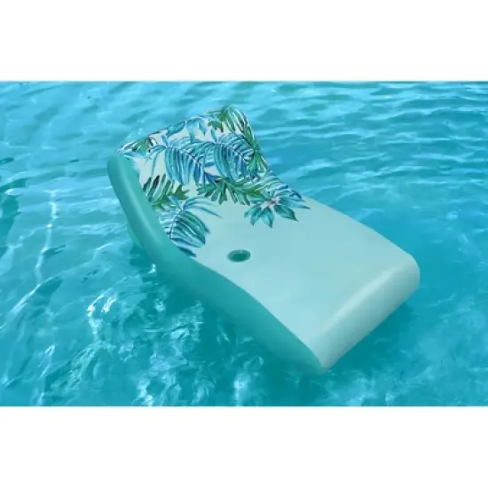 Bestway H2OGO! UPF 50+ Luxury Fabric Covered Inflatable Swimming Pool Relaxation Lounger Float with Cup Holder and Removeable Fabric Cover, Blue image {4}