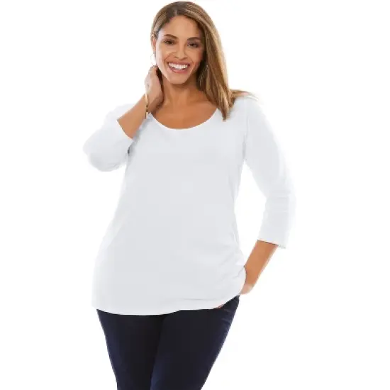 Jessica London Women&rsquo;s Plus Size Scoop-Neck Tee image {1}