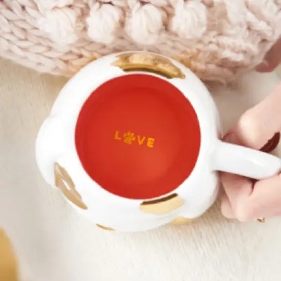 Pinky Up Penny Dog Mug, Ceramic Tea Mug, Tea Tumbler Cup, Dog Lover Gifts, Puppy Inspired Tea Cup, Gold Accents, 16oz image {5}