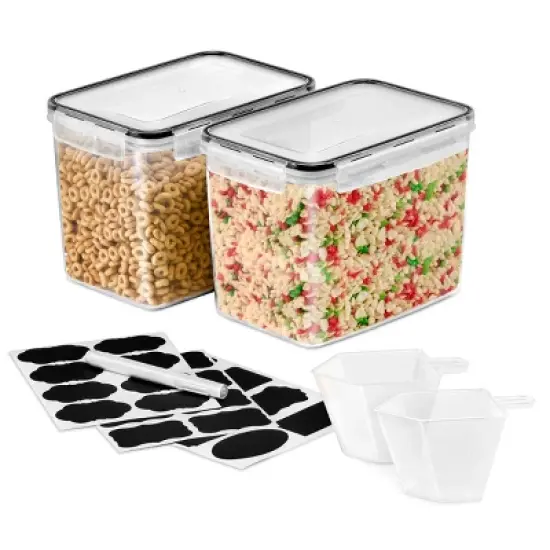 Sorbus 2 Pack (121oz/15cups) Airtight Food Storage Containers - Four-Way Snap Lids Keeps Food Fresh - Store Cereal, Pasta, Flour and more image {6}