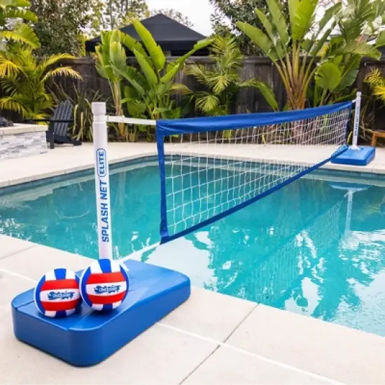 GoSports Splash Net Elite Pool Volleyball Game with Water Weighted Bases - 8pc image {2}