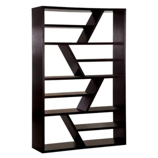 Israel Contemporary Wood Bookcase in Espresso - Furniture of America image {3}